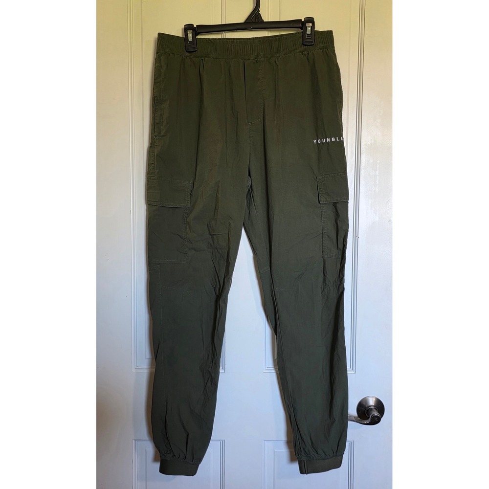 YoungLA 242 Cargo Joggers Mens Large Olive Green YLA2289 Tactical Pants